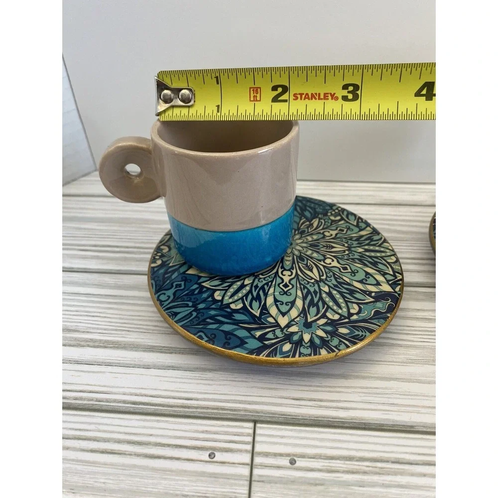 Seyda & Asli Espresso Cup and Saucer. Set‎ of 2.